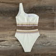 thumbnail image 4 of UPPADA Womens High Waisted Bikini Sets Flexible Comfy Swimsuits Halter Tie Back Bathing Suit Two Piece Swim Suits 2025 Color Block Bathing Suits Bikini and Bottom White,S, 4 of 5