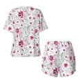 thumbnail image 5 of Qekee Lilies Flowers Women's Pajama Set Short Sleeve Sleepwear Summer Home Wear with Pockets Soft Short Sleeve Shirt - Lilies Flowers, 5 of 9