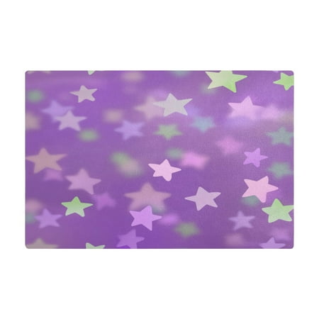

PU Leather Kitchen Drying Mat with Silica Gel Core Coffee Bar Pad Dual-Sided Absorbent Non-Slip for Kitchen Counter Purple Stars Pastel Colors