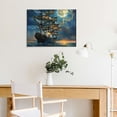 thumbnail image 5 of Chilfamy Full Moon Canvas Wall Art Ready To Hang Room Home Decor Made in America 16x12in, 5 of 6