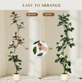 thumbnail image 7 of Luku 5FT Artificial Magnolia Tree with 7 Flowers, White Planter Pot, Realistic Indoor & Outdoor Floor Plant, 7 of 7