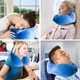 thumbnail image 5 of Almohada de viaje portátil de diseño ergonómico para niños, tela agradable para la piel con correa a presión (azul), soporte para el cuello de viaje con espuma viscoelástica Travel Essentials, 5 of 5