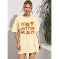 thumbnail image 5 of VILOVE Women Oversized Bow Pumpkin T-Shirt Coquette Aesthetic Tee Crew Neck Short Sleeve Tops, 5 of 6