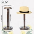 thumbnail image 2 of 1 Pcs Table Hat Stand Vintage Brown Hat Rack Wooden Hat Stand Holder with Stem Wig Display Rack Helmet Organizer Storage for Home, 2 of 7