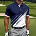 thumbnail image 2 of Men's Golf Polo Shirt, Moisture-Wicking Quick Dry, Short Sleeve Printed Navy, 2 of 5