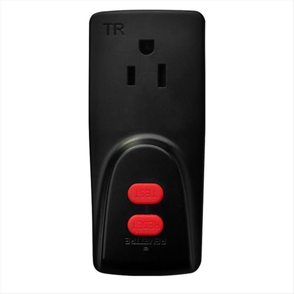 GFCI Adapter 15 Amp 3 Prongs Grounded,GFCI Plug Portable Plug-in Ground Fault Circuit Interrupter to Electric US,1 * GFCI Outlet Adapter,Black
