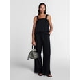 thumbnail image 3 of Time and Tru Women's Linen Blend Square Neck Tank Top, Sizes XS-XXXL, 3 of 6