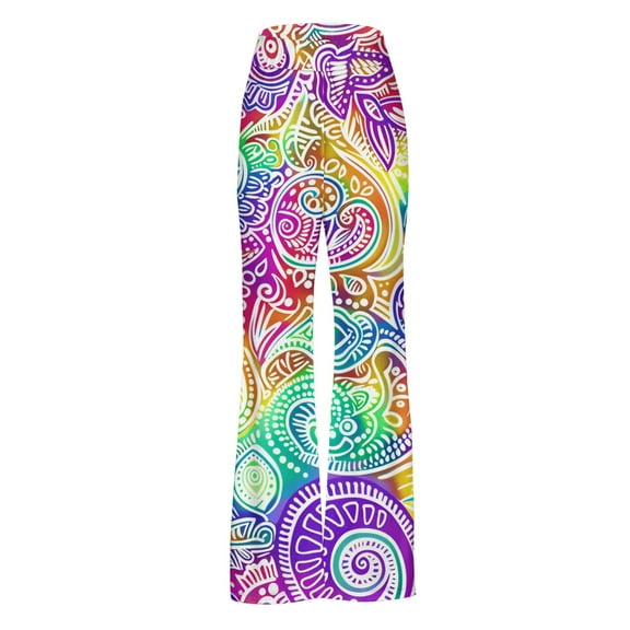 Qulqfy Purple Women's Pants 2025 Yoga Boho Flare Slim Fit High Waisted Workout Pants Womens Trousers L