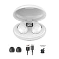 thumbnail image 1 of Worallymy Auriculares inalámbricos con pantalla LED Bluetooth 5.0 Control táctil Auriculares Auriculares deportivos impermeables Blanco Worallymy JD735815745, 1 of 7