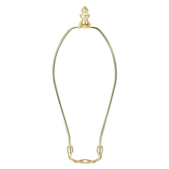 Uxcell 1 Set 10"  Lamp Shade Harp Holder, Heavy Duty Detachable Lampshade Brackets with 1.38" Height Solid Metal Finial Shade Holder for Table and Floor Lamps, Gold