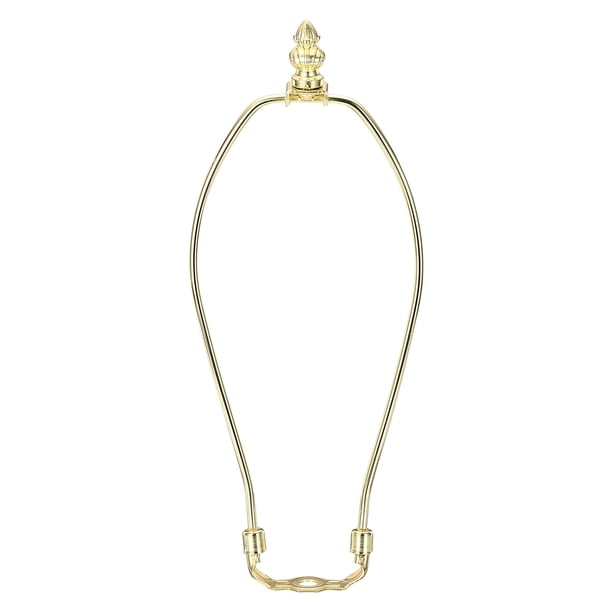 Uxcell 1 Set 10" Lamp Shade Harp Holder, Heavy Duty Detachable Lampshade Brackets with 1.38" Height Solid Metal Finial Shade Holder for Table and Floor Lamps, Gold