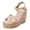 Beige, variant on Womens Espadrilles Wedge Sandals Platform High Heels Adjustable Ankle Strap Open Shoes Toe Buckle Thick Soled Sandals Blue 5