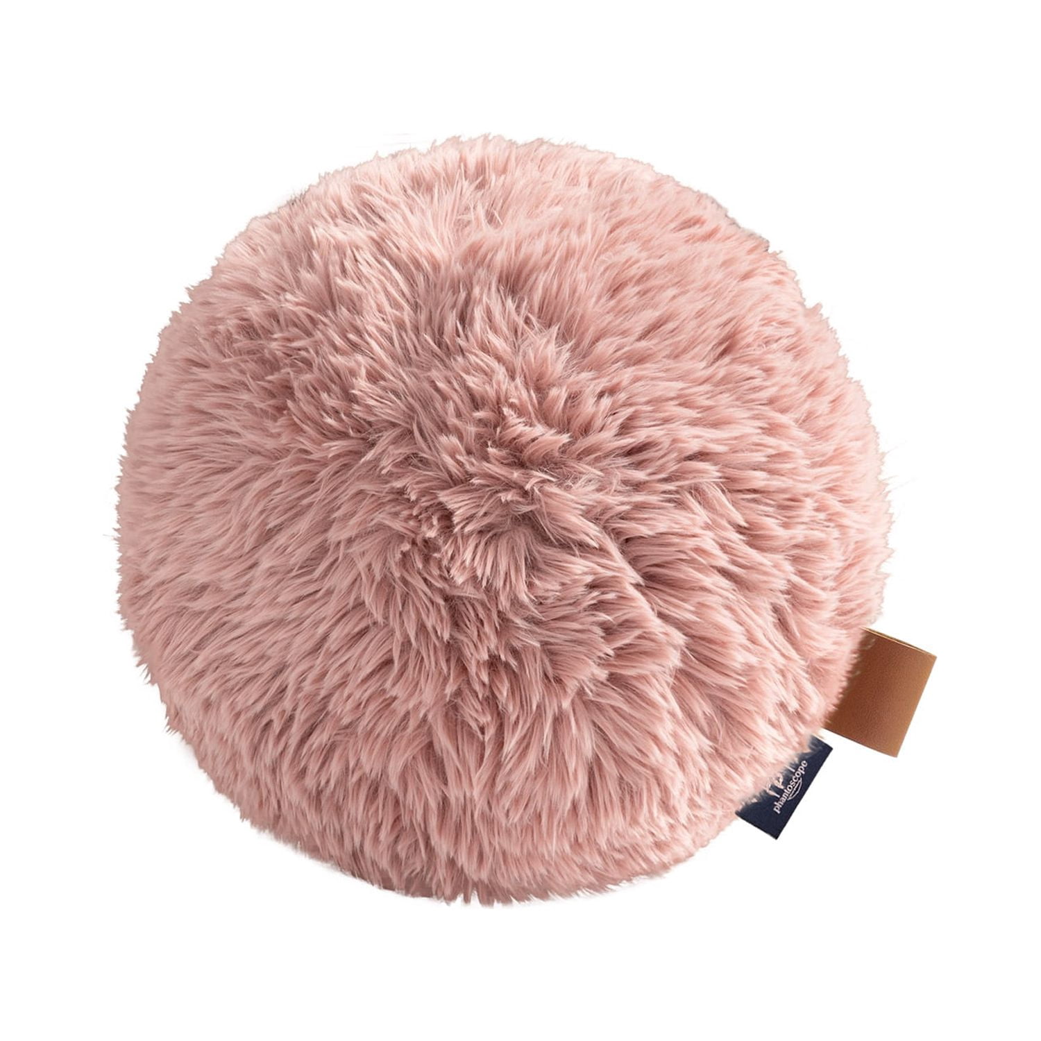 Phantoscope Plush Ball Alpaca Fleece Throw Pillow Decorative Couch Pillow, 10" x 10", Pink, 1 Pack