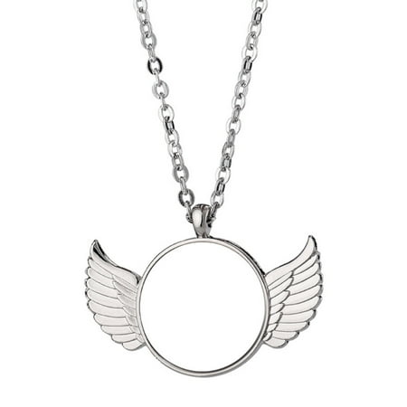 

Techinal Sublimation Blank Angel Wing Necklace Custom Photo Blank MDF Printable Pendant