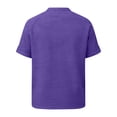 thumbnail image 6 of Lenpel Men's Cotton Linen Shirts Big and Tall Rolled Short Sleeve Crew Neck Quarter Button T-Shirts Casual Summer Tee Tops, 6 of 7