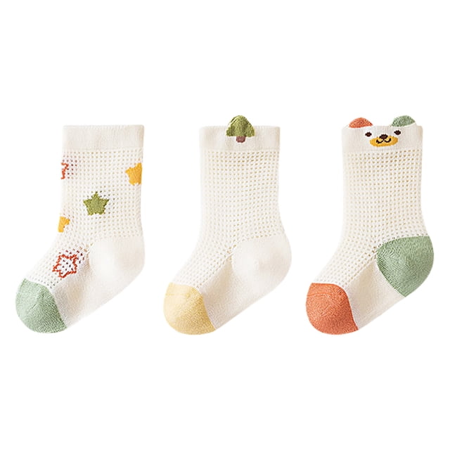 Tube Socks for Kids, Non-Slip Grip Soles, Soft Cotton 90% Polyester 10%, Breathable Mesh Design, Green L Size, for Daily Wear and Indoor Use