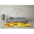thumbnail image 3 of Ahgly Company Indoor Rectangle Patchwork Yellow Transitional Area Rugs, 3' x 5', 3 of 4