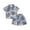 Blue, variant on Toddler Boys 2Pcs Hawaii Outfits Summer Beach Button Down Shirt & Shorts Set, Sizes 12M-5T