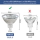 thumbnail image 2 of Paquete de 8 focos halógenos MR16 GU5.3 de 20 W y 12 V, regulables, blanco cálido de 2700 K, 210 LM, bombilla reflectora halógena, foco GU5.3 con base de dos pines y ángulo de haz de 36°., 2 of 6