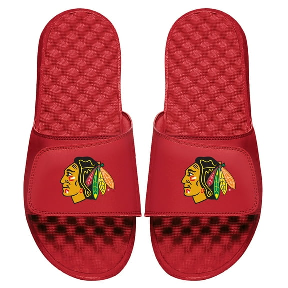 Men's ISlide Red Chicago Blackhawks Primary Logo Slide Sandals