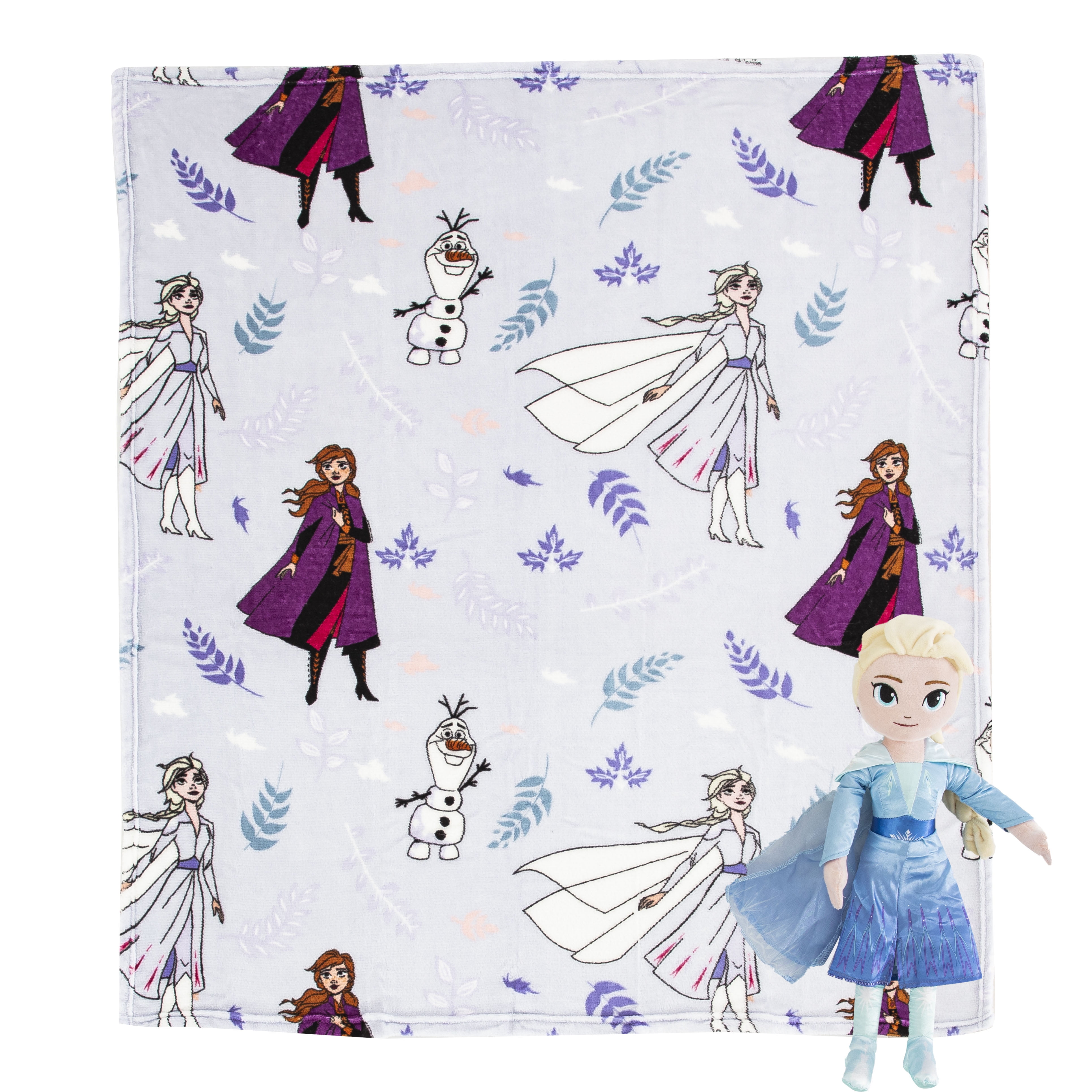 Disney Frozen Friends in Leaves Kids Silk Touch Throw Blanket with Plush Hugger