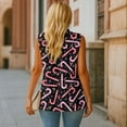 thumbnail image 5 of Uorisanigo Candy Cane Print Women's Sleeveless Vest Jacket with Pockets Blazer Vest for Women with Pockets Button Down Waistcoat Vests Dressy Size XL, 5 of 7