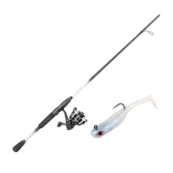 Lew’s Xfinity Spinning Reel and Fishing Rod Combo, 6-Foot 6-Inch, 1-Piece Rod, Size 200 Reel, Strike King Homing Minnow Lure