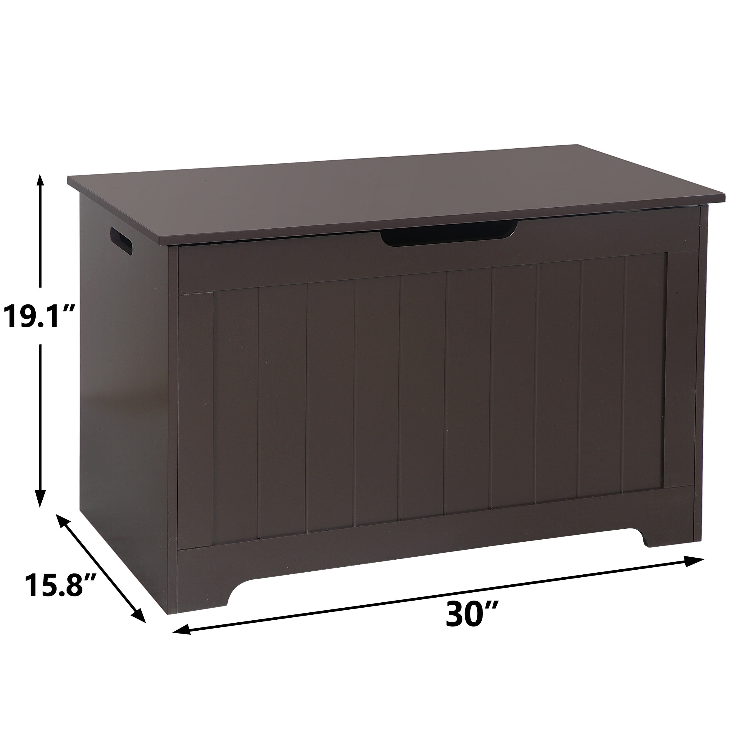 HomGarden 47.93 Gallons Safety Hinged Lid Wood Toy Chest, Brown