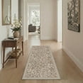 thumbnail image 2 of DEORAB 2.5x10 Runner Rugs Wild Foliage Print Taupe Green Low Pile Machine Washable Non Slip Rug for Hallway, Laundry Room, Bedroom, Bathroom, Entryway, 2 of 5