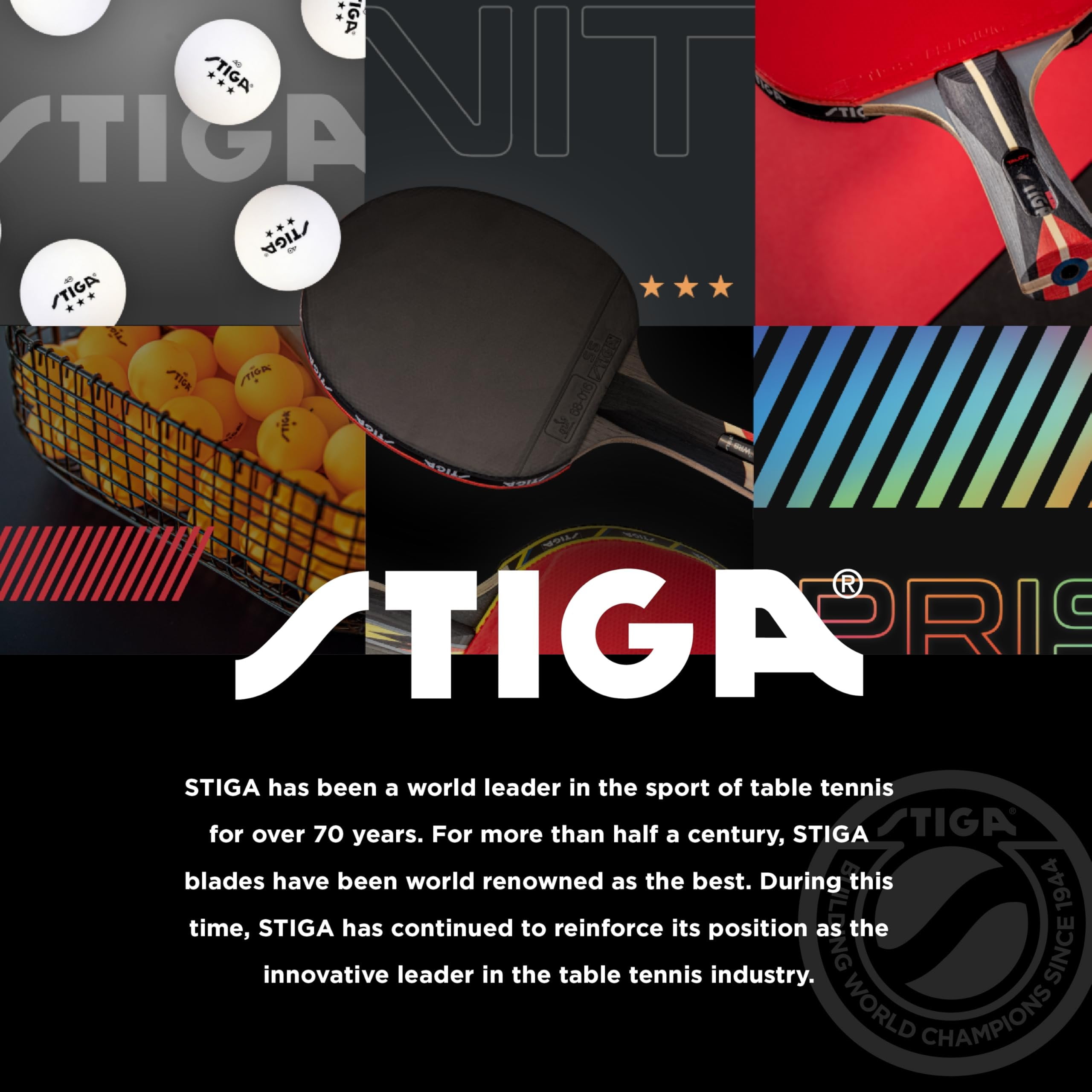 STIGA Carbon+ Ping Pong Paddle  7-ply Extra Light Carbon Fiber Blade  2mm Premium Sponge  Concave Pro Handle for Exceptional Grip  Performance Table Tennis Racket for Tournament-Level Play Red