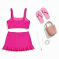 thumbnail image 6 of PNTUTB Women's Solid Color V Neck High Waisted Swimsuit with Drawstring Adjustable Two Piece Set, 6 of 6