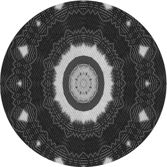 Ahgly Company Tapis Rond Lavable en Machine Intérieur Transitionnel Gris Minuit, 6 Pieds Rond