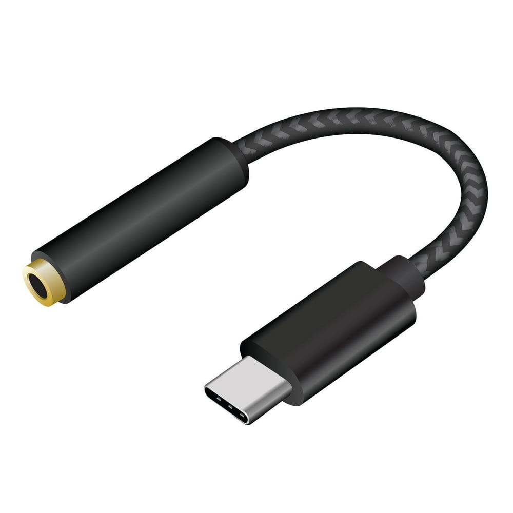 Cellet Short USBC to 3.5mm Headphone Jack Audio Adapter Dongle Braided