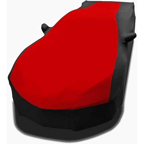 C8 Corvette Ultraguard Stretch Satin Indoor Car Cover : Sport Series Red/Black