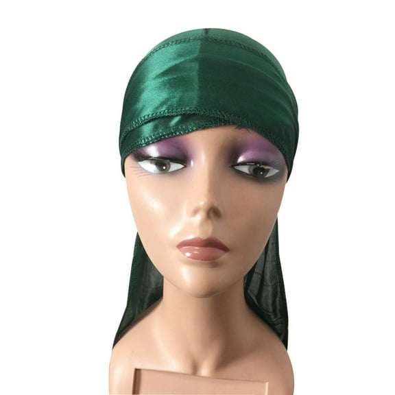 Head Scarf Soft Imitation Green Silky Head Scarf Elegant Skidproof Fashion Headwear Wrap for Women
