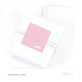 Solid Pink Sparkle Princess Birthday Square Gift Labels, 40-Pack