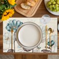 thumbnail image 4 of Blue Tulip Placemats Set of 8, Vintage Floral Leaves Butterfly Plants Beige Placemats for Dining Table, Place Mats for Kitchen Tabletop, Waterproof Wipeable Dining Table Mats Set, 4 of 9