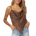 thumbnail image 2 of Tank Top for Women Leopard Print Square Neck Delicate Straps Off Shoulder Sleeveless Tank Womens Camisole Brown L, 2 of 4