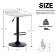 thumbnail image 4 of Backless Bar Stools Set of 2, 360° Swivel Adjustable Height PU Leather Bar Chairs, Modern Simple Counter Stools for Kitchen Island, Dining, Bar or Café Use (White), 4 of 10