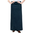 thumbnail image 7 of Women's Long Ankle Length Stretch Corduroy A-Line Panel Skirt, 7 of 7