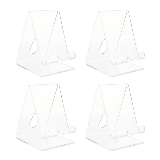 4 soportes acrílicos para teléfono móvil, transparentes, para escritorio, para venta minorista