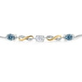 thumbnail image 2 of Gem Stone King 925 Silver and 10K Yellow Gold Bracelet for Women Persian Blue and White Moissanite (1.43 Cttw), 2 of 3