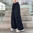 thumbnail image 4 of CPNG Girls and Boys Cargo Pants Elastic Waist Wide Leg Baggy Parachute Pants Fashion Street Style Casual Cargo Jogger Pants, 4 of 5