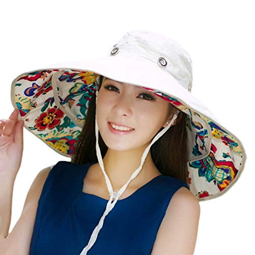 Beach Sun Bucket Hat iHomey Packable Shapeable Extra Large Brim Floppy Sun Hat Reversible UPF 50