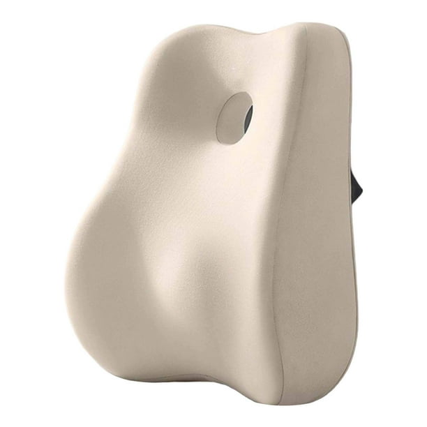 Cojín de apoyo lumbar Memory Foam Cojines para silla prácticos, y transpirables Beige