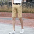 thumbnail image 3 of Pantalones cortos para hombre, pantalones cortos de trabajo color caqui para hombre, pantalones cortos cargo ajustados de algodón con botones para hombre, pantalones grandes y altos, elásticos, cómodo, 3 of 5