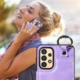 thumbnail image 4 of Nalacover for Samsung Galaxy A13 4G Wallet Case with Card Slots & Metal Finger Ring, Durable PU Leather Back Double Magnetic Botton Flip Kickstand Purse Shockproof Phone Case,Purple, 4 of 10