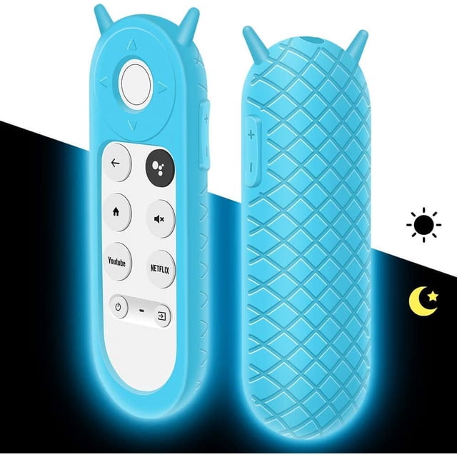 (Azul brillante)Funda de silicona para control remoto de voz de Chromecast Google TV Funda protectora antideslizante para control remoto de Google TV
