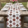 thumbnail image 4 of Moroccan Geometric Table Runner 72 Inches, Vintage Boho Rhombic Pattern Red Gray Bed Runner Dresser Scarves Tabletop for Indoor Outdoor Parties/Ceremony/Banquet, 13" x 72", 4 of 8