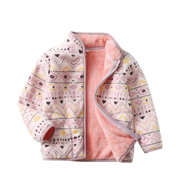 SELONE Fleece Jacket for Kids Girls with Pockets Fleece Zipper Long Sleeve Fall Winter Outwear Pink 150 12 Years